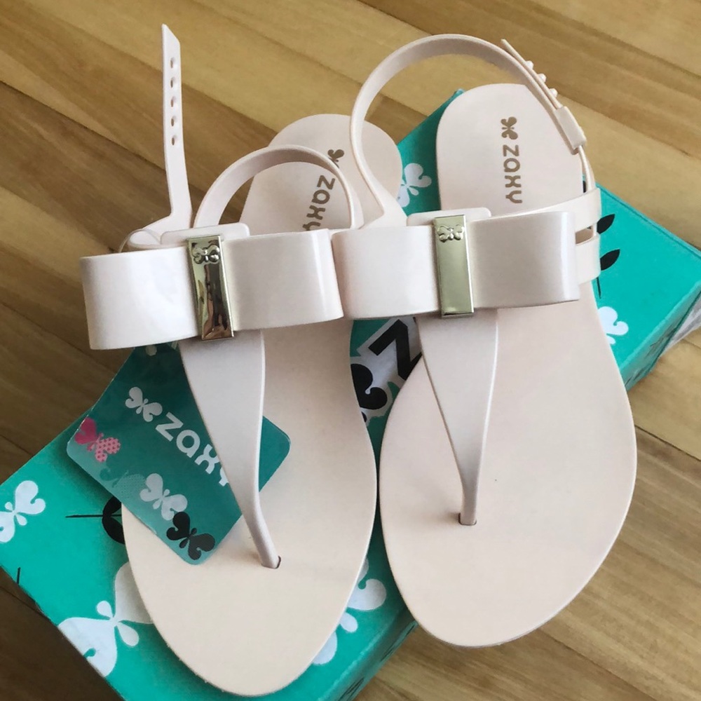Zaxy Glaze Nude/Rose bow sandals